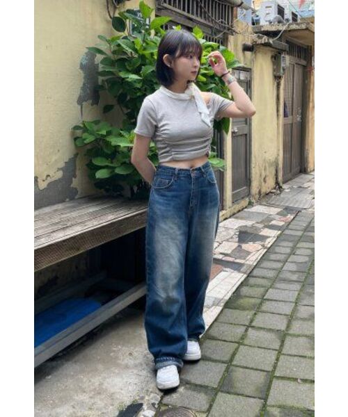 ZEROPLANET（ゼロプラネット）の「レイラ アンバランス リボン シュリンク トップ [オートミール]（Tシャツ/カットソー・レディース・その他・SMALL/MEDIUM）」の8枚目の写真