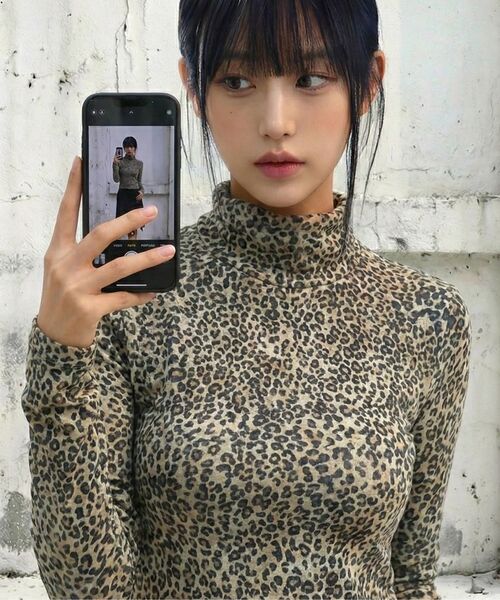 DEMARC(ドゥマーク)の「LEOPARD HIGH-NECK LONG SLEEVE TEE - Beige(Tシャツ/カットソー・レディース・その他・MEDIUM/LARGE)」の14枚目の写真