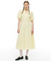 Majournee（マジョネ）の「クリンクルボリュームカラー ドレス_イエロー（ワンピース）」