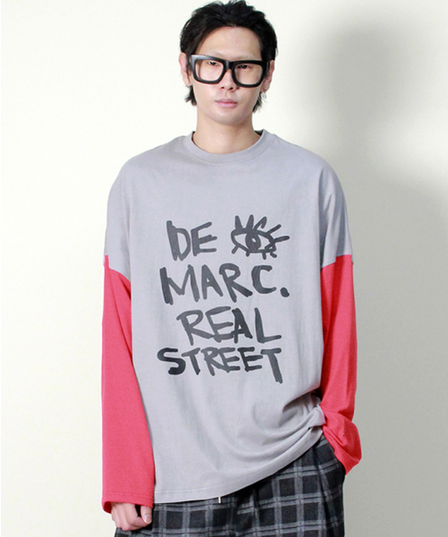 DEMARC（ドゥマーク）の「オーバーサイズストリートテキスト配色長袖Tシャツグレー（Tシャツ/カットソー・メンズ・その他・MEDIUM/LARGE）」の7枚目の写真