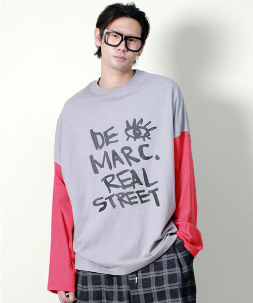 DEMARC（ドゥマーク）の「オーバーサイズストリートテキスト配色長袖Tシャツグレー（Tシャツ/カットソー・メンズ・その他・MEDIUM/LARGE）」の8枚目の写真