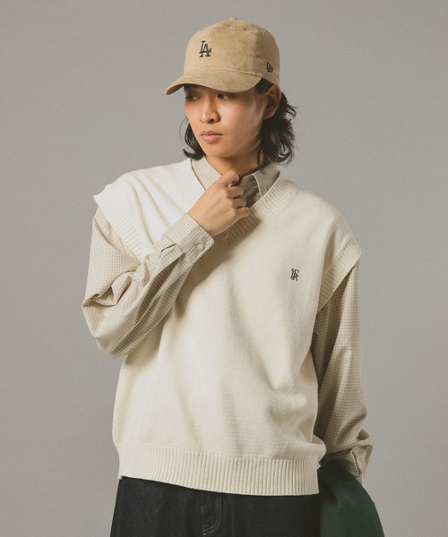 RAGEBLUE（レイジブルー）の「コットンVネックベスト（ニット/セーター・メンズ・ネイビー/オフホワイト・MEDIUM/LARGE）」の7枚目の写真