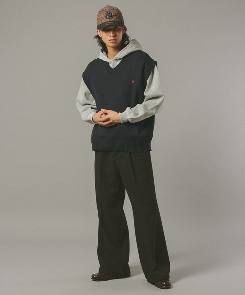 RAGEBLUE（レイジブルー）の「コットンVネックベスト（ニット/セーター・メンズ・ネイビー/オフホワイト・MEDIUM/LARGE）」の11枚目の写真