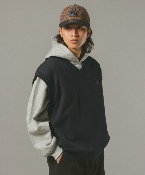 RAGEBLUE（レイジブルー）の「コットンVネックベスト（ニット/セーター・メンズ・ネイビー/オフホワイト・MEDIUM/LARGE）」の15枚目の写真