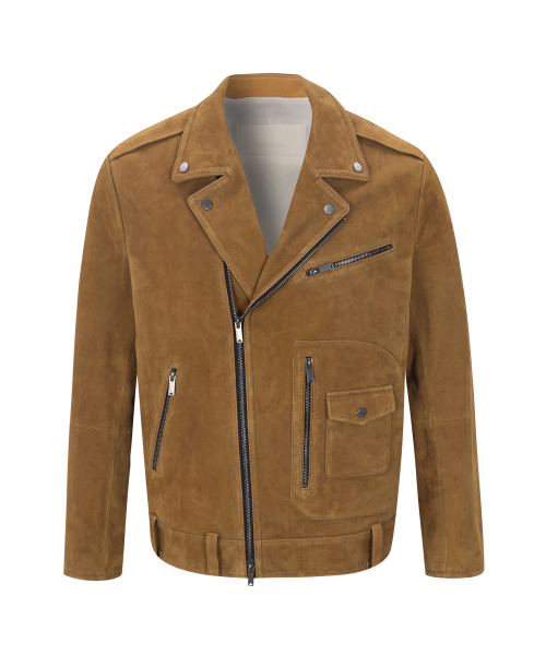 UNGIMMICK(アンジミック)の「SUEDE RIDER JACKET (COGNAC / GOATSKIN)(ライダースジャケット・メンズ・その他・LARGE)」の1枚目の写真