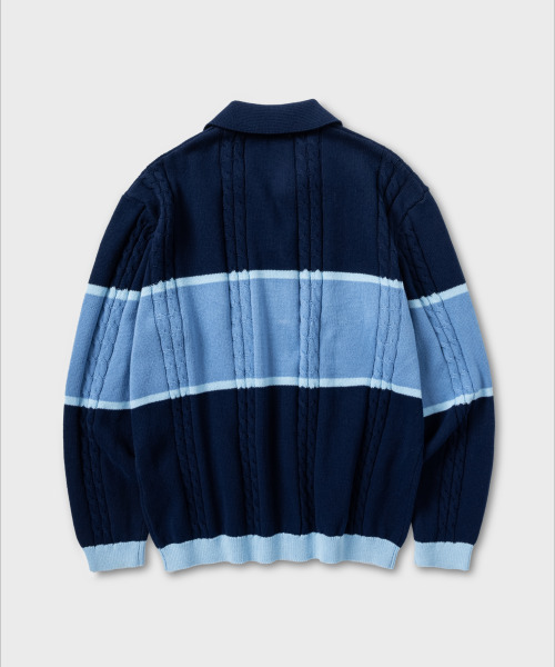 NONBLANK(ノンブランク)の「ストライプカラー ニット_NAVY(ニット/セーター・メンズ・ネイビー・MEDIUM/LARGE/X-LARGE)」の10枚目の写真