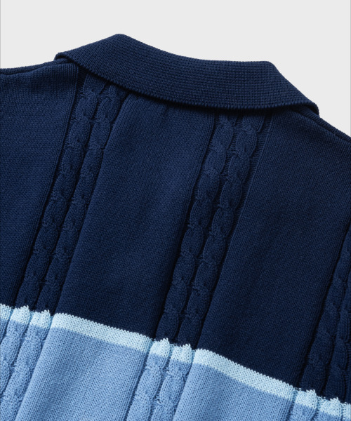 NONBLANK(ノンブランク)の「ストライプカラー ニット_NAVY(ニット/セーター・メンズ・ネイビー・MEDIUM/LARGE/X-LARGE)」の5枚目の写真