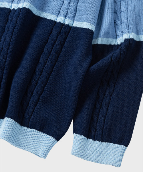 NONBLANK(ノンブランク)の「ストライプカラー ニット_NAVY(ニット/セーター・メンズ・ネイビー・MEDIUM/LARGE/X-LARGE)」の6枚目の写真