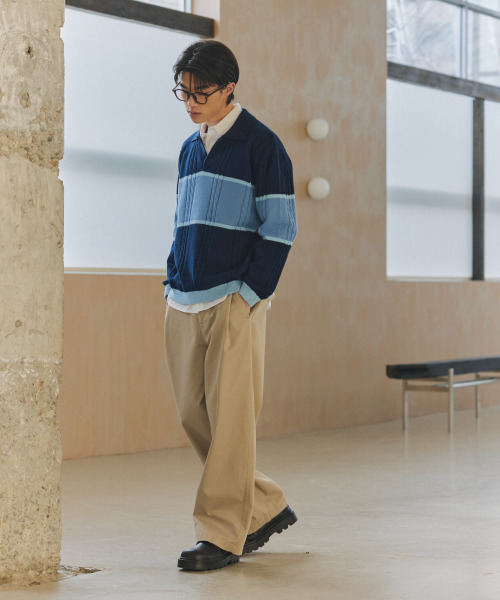NONBLANK(ノンブランク)の「ストライプカラー ニット_NAVY(ニット/セーター・メンズ・ネイビー・MEDIUM/LARGE/X-LARGE)」の9枚目の写真