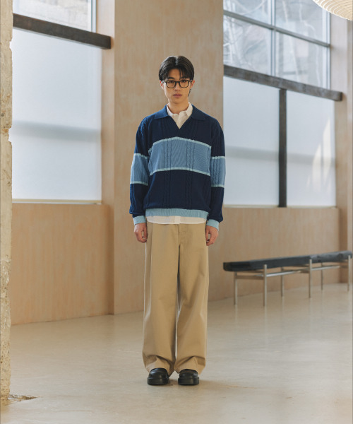 NONBLANK(ノンブランク)の「ストライプカラー ニット_NAVY(ニット/セーター・メンズ・ネイビー・MEDIUM/LARGE/X-LARGE)」の2枚目の写真