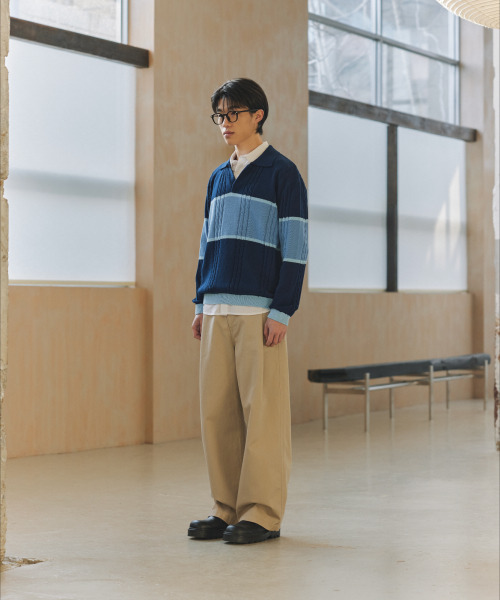 NONBLANK(ノンブランク)の「ストライプカラー ニット_NAVY(ニット/セーター・メンズ・ネイビー・MEDIUM/LARGE/X-LARGE)」の3枚目の写真