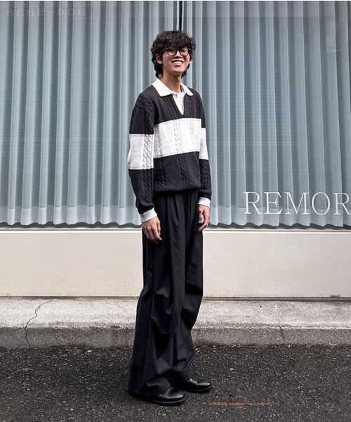 NONBLANK(ノンブランク)の「ストライプカラー ニット_NAVY(ニット/セーター・メンズ・ネイビー・MEDIUM/LARGE/X-LARGE)」の17枚目の写真