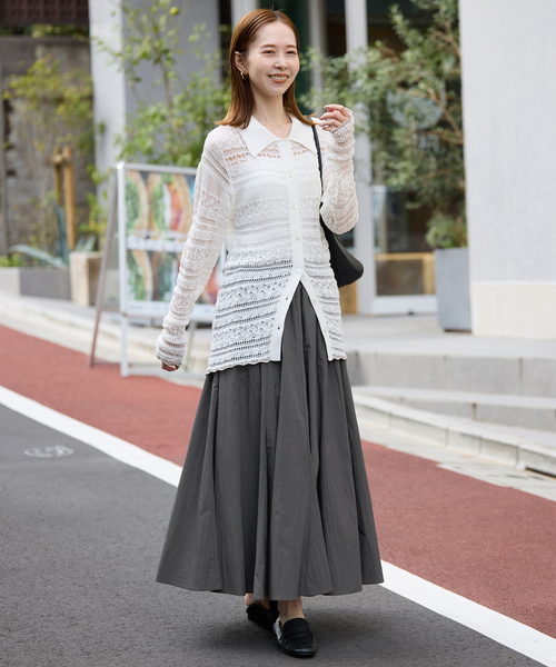 SLOBE IENA（スローブイエナ）の「切り替えボリュームスカート（スカート・レディース・ダークパープル/チャコールグレー・36/38）」の16枚目の写真