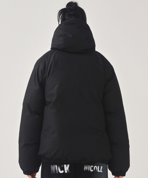 NICK&NICOLE(ニックアンドニコール)の「MINIMAL PIPING HOODED PADDING_BLACK(ダウンジャケット/コート・レディース・その他・FREE)」の6枚目の写真