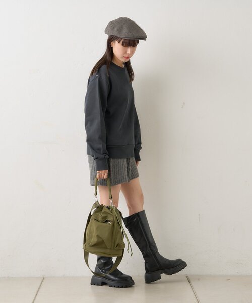 WHIMSIC（ウィムジック）の「【UNISEX/2サイズ展開】PIGMENT DYE STUDS SWEAT P/O（Tシャツ/カットソー・レディース・ブラウン/チャコールグレー・1/2）」の12枚目の写真