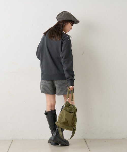 WHIMSIC（ウィムジック）の「【UNISEX/2サイズ展開】PIGMENT DYE STUDS SWEAT P/O（Tシャツ/カットソー・レディース・ブラウン/チャコールグレー・1/2）」の14枚目の写真