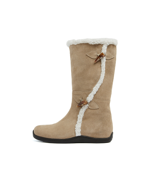 FOGGY MOODY(ポギムディ)の「Toggle 0015. Duffle Shearling Boots - 3colors(ブーツ・レディース・ブラック/キャメル/Beige・24.5cm/25cm/22.5cm/23cm/23.5cm/24cm)」の1枚目の写真