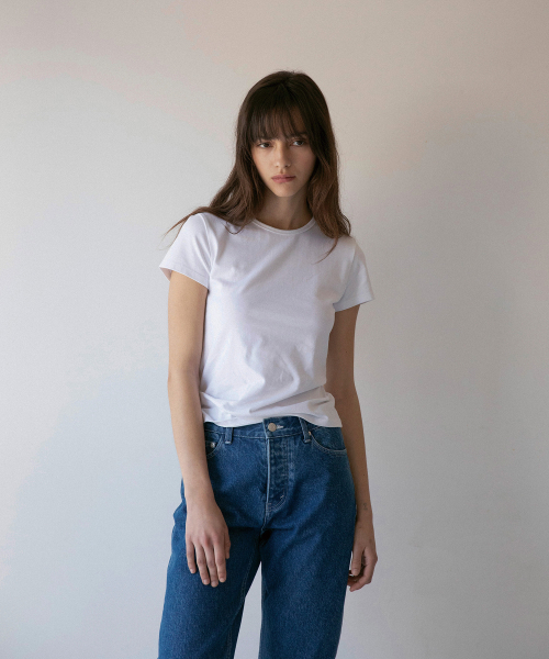 ANOTHER OFFICE WOMEN（アナザー オフィス ウーマン）の「w. Stretch Slimfit Tee (White)（Tシャツ/カットソー・レディース・その他・FREE）」の2枚目の写真