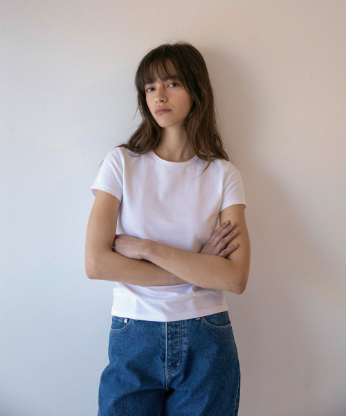 ANOTHER OFFICE WOMEN（アナザー オフィス ウーマン）の「w. Stretch Slimfit Tee (White)（Tシャツ/カットソー・レディース・その他・FREE）」の4枚目の写真