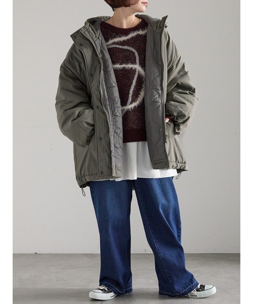 Samansa Mos2（サマンサ モスモス）の「【ZOZO限定】モンスターパーカー（ブルゾン・レディース・カーキ/ブラック/キナリ・F）」の17枚目の写真