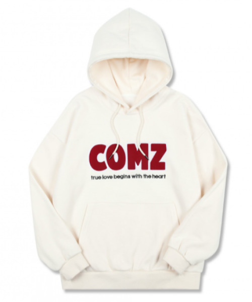 COMMONZ(コモンズ)の「フェルトロゴフードパーカー_クリーム(パーカー・レディース・その他・FREE)」の1枚目の写真