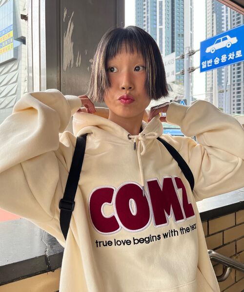 COMMONZ(コモンズ)の「フェルトロゴフードパーカー_クリーム(パーカー・レディース・その他・FREE)」の12枚目の写真