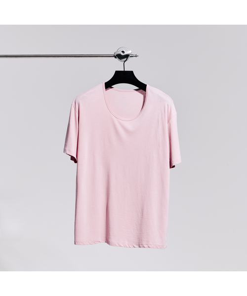 GOZER(ゴーザー)の「UNDER HALF T-SHIRT_LILAC PINK(Tシャツ/カットソー・メンズ・ベビーピンク・SMALL/MEDIUM/LARGE/X-LARGE)」の1枚目の写真