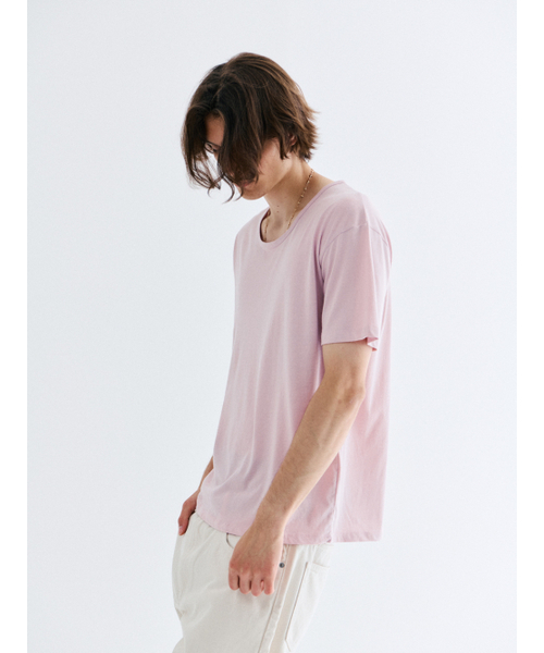 GOZER(ゴーザー)の「UNDER HALF T-SHIRT_LILAC PINK(Tシャツ/カットソー・メンズ・ベビーピンク・SMALL/MEDIUM/LARGE/X-LARGE)」の2枚目の写真