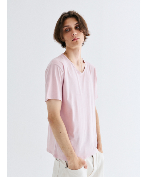 GOZER(ゴーザー)の「UNDER HALF T-SHIRT_LILAC PINK(Tシャツ/カットソー・メンズ・ベビーピンク・SMALL/MEDIUM/LARGE/X-LARGE)」の3枚目の写真