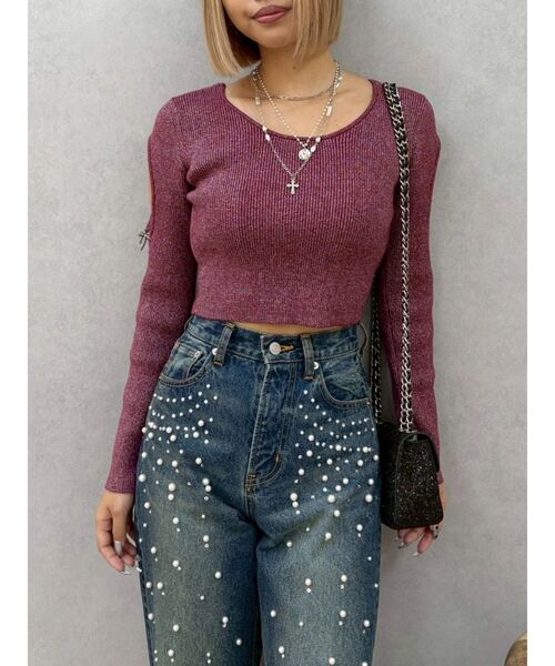 EVRIS（エヴリス）の「bijouワイドデニムパンツ（デニムパンツ・レディース・インディゴブルー/ライトブルー・SMALL/MEDIUM）」の15枚目の写真