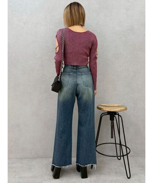 EVRIS（エヴリス）の「bijouワイドデニムパンツ（デニムパンツ・レディース・インディゴブルー/ライトブルー・SMALL/MEDIUM）」の18枚目の写真