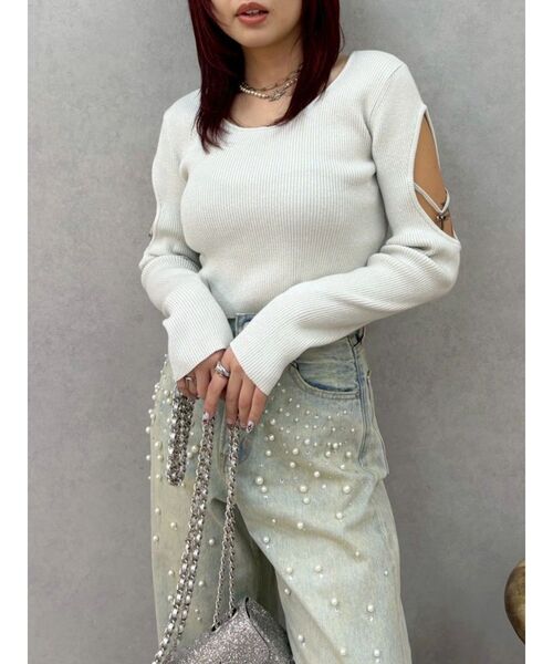 EVRIS（エヴリス）の「bijouワイドデニムパンツ（デニムパンツ・レディース・インディゴブルー/ライトブルー・SMALL/MEDIUM）」の21枚目の写真