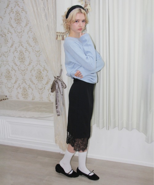 IMARI（イマリ）の「【 IMARI / イマリ 】 裾レース スカート #（スカート・レディース・ブラック・M/L）」の4枚目の写真