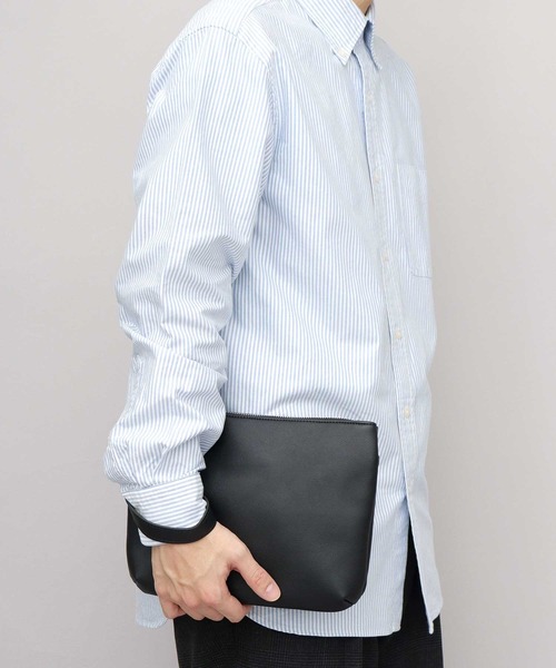 REGiSTA（レジスタ）の「スプリットレザー（牛床革） ダブル丸カン 2WAY ショルダーバッグ クラッチバッグ 冠婚葬祭バッグ（クラッチバッグ・メンズ・ブラック・FREE）」の19枚目の写真