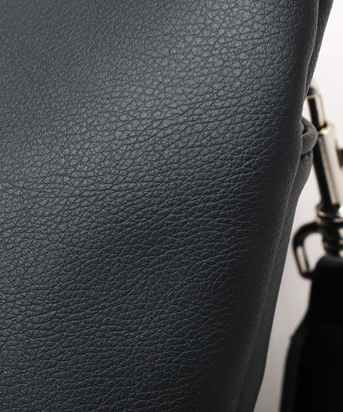 REGiSTA（レジスタ）の「スプリットレザー（牛床革） ダブル丸カン 2WAY ショルダーバッグ クラッチバッグ 冠婚葬祭バッグ（クラッチバッグ・メンズ・ブラック・FREE）」の20枚目の写真