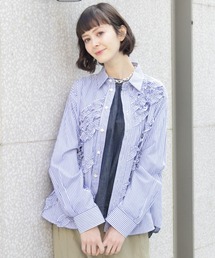 H.A.K（ハク）の「120／2ブロードコンパクトフリルシャツ（シャツ/ブラウス）」