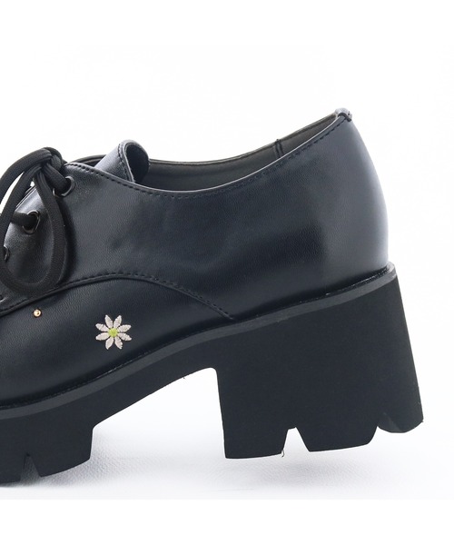 byあしながおじさん(バイアシナガオジサン)の「軽量|フラワー刺繍マニッシュ 8990045(ドレスシューズ・レディース・オフホワイト/ブラック・S/M/L/LL)」の12枚目の写真