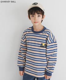 SMILEY FACE | 【SMILEY FACE(スマイリーフェイス)】マルチボーダーロンT(KIDS)(Tシャツ/カットソー)