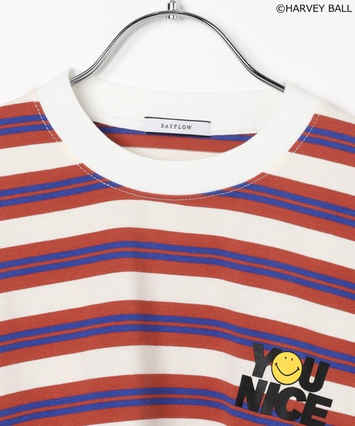 SMILEY FACE（スマイリーフェイス）の「【SMILEY FACE(スマイリーフェイス)】マルチボーダーロンT(KIDS)（Tシャツ/カットソー・キッズ・ブルー/レッド・110cm/120cm/130cm/140cm/150cm）」の15枚目の写真