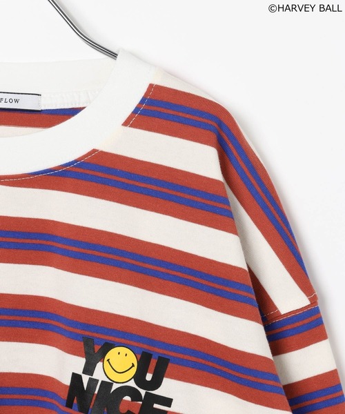 SMILEY FACE（スマイリーフェイス）の「【SMILEY FACE(スマイリーフェイス)】マルチボーダーロンT(KIDS)（Tシャツ/カットソー・キッズ・ブルー/レッド・110cm/120cm/130cm/140cm/150cm）」の16枚目の写真