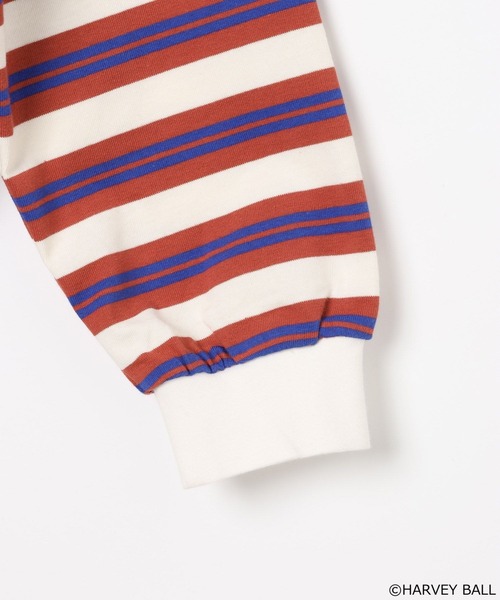 SMILEY FACE（スマイリーフェイス）の「【SMILEY FACE(スマイリーフェイス)】マルチボーダーロンT(KIDS)（Tシャツ/カットソー・キッズ・ブルー/レッド・110cm/120cm/130cm/140cm/150cm）」の17枚目の写真