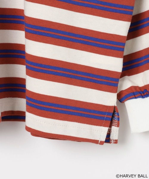 SMILEY FACE（スマイリーフェイス）の「【SMILEY FACE(スマイリーフェイス)】マルチボーダーロンT(KIDS)（Tシャツ/カットソー・キッズ・ブルー/レッド・110cm/120cm/130cm/140cm/150cm）」の18枚目の写真