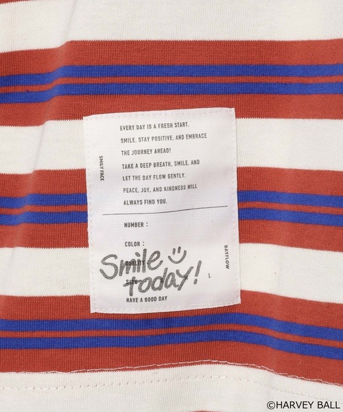 SMILEY FACE（スマイリーフェイス）の「【SMILEY FACE(スマイリーフェイス)】マルチボーダーロンT(KIDS)（Tシャツ/カットソー・キッズ・ブルー/レッド・110cm/120cm/130cm/140cm/150cm）」の19枚目の写真