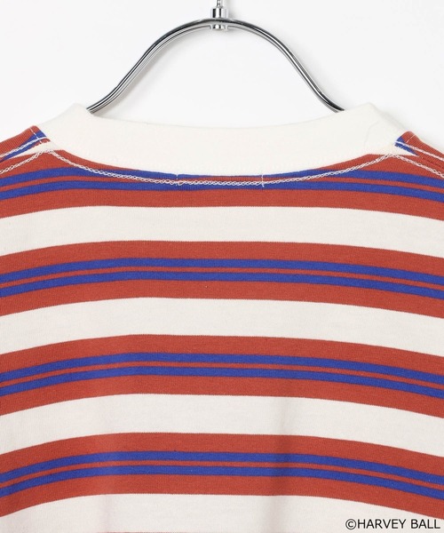 SMILEY FACE（スマイリーフェイス）の「【SMILEY FACE(スマイリーフェイス)】マルチボーダーロンT(KIDS)（Tシャツ/カットソー・キッズ・ブルー/レッド・110cm/120cm/130cm/140cm/150cm）」の20枚目の写真