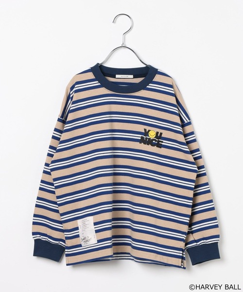 SMILEY FACE（スマイリーフェイス）の「【SMILEY FACE(スマイリーフェイス)】マルチボーダーロンT(KIDS)（Tシャツ/カットソー・キッズ・ブルー/レッド・110cm/120cm/130cm/140cm/150cm）」の12枚目の写真