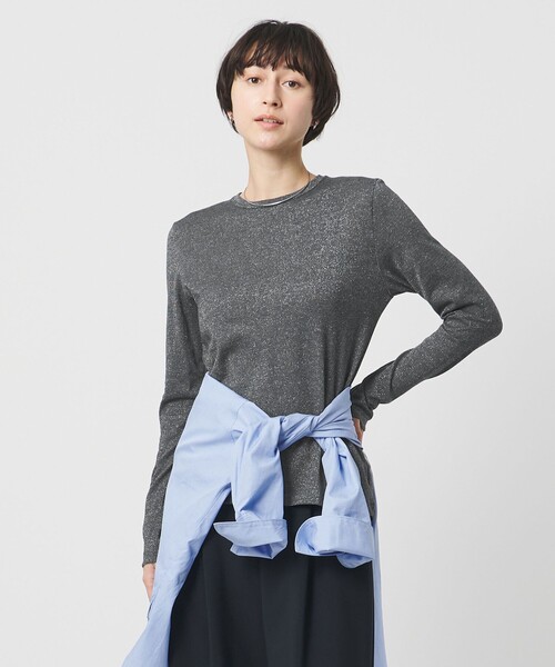 UNITED ARROWS(ユナイテッドアローズ)の「ラメ テンジク ロングスリーブ カットソー(Tシャツ/カットソー・レディース・シルバー/ゴールド/ダークグレー・FREE)」の9枚目の写真