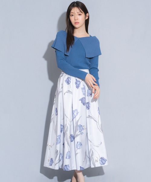 NOELA（ノエラ）の「チューリッププリントフレアスカート（スカート・レディース・ブラック/イエロー/ブルー・S/M）」の3枚目の写真