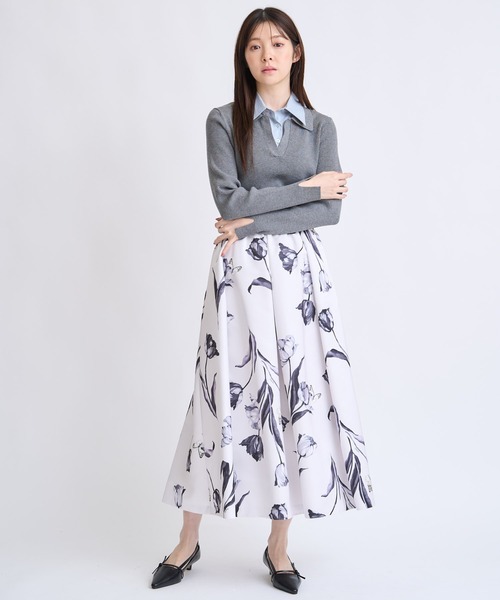 NOELA（ノエラ）の「チューリッププリントフレアスカート（スカート・レディース・ブラック/イエロー/ブルー・S/M）」の6枚目の写真