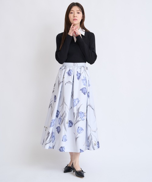 NOELA（ノエラ）の「チューリッププリントフレアスカート（スカート・レディース・ブラック/イエロー/ブルー・S/M）」の14枚目の写真