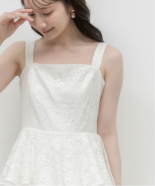 RANDA（ランダ）の「レースティアードキャミワンピース（ワンピース・レディース・イエロー/ホワイト/ブルー・1/0）」の7枚目の写真